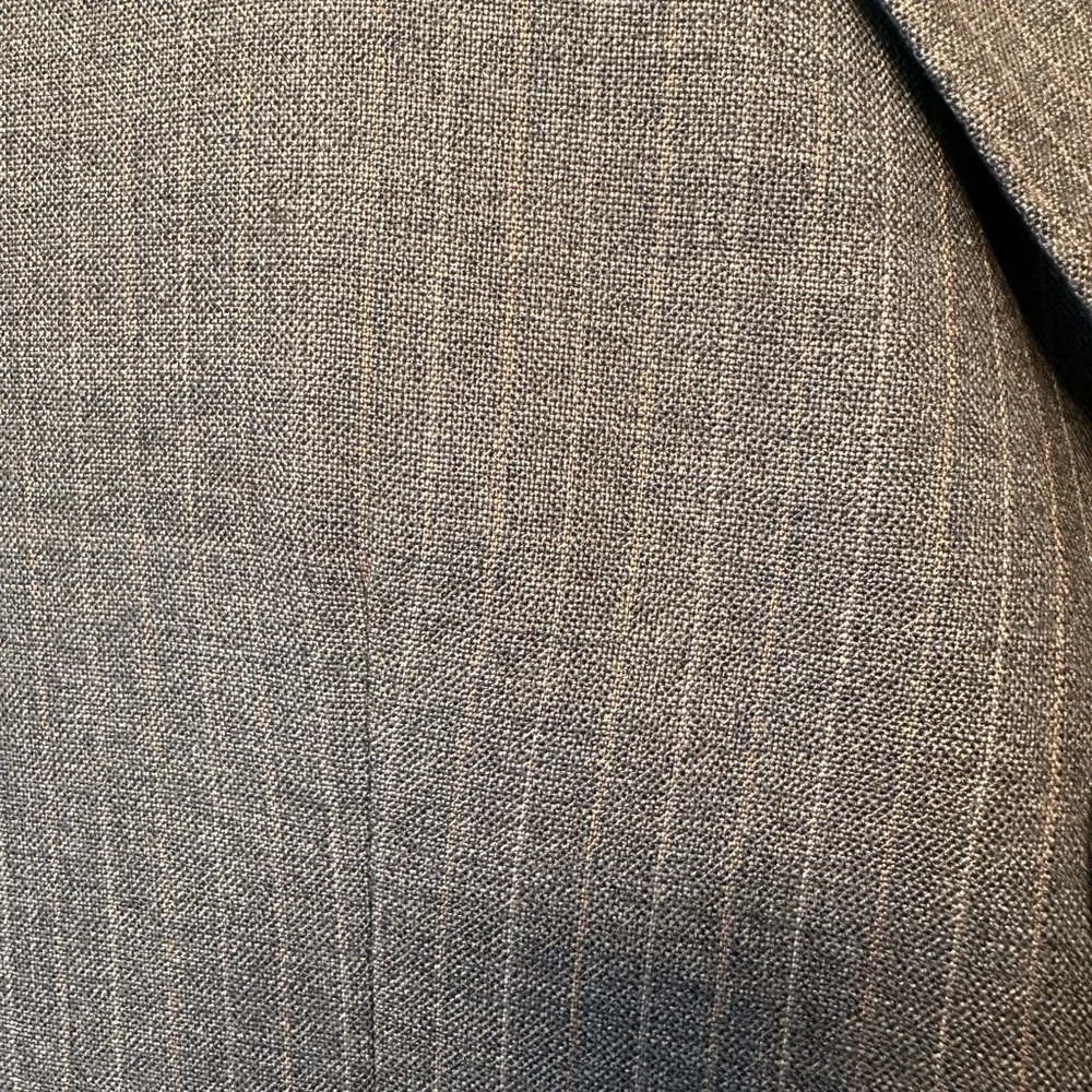 Zero Alta Sartoria 38 R Italian Super 120s Wool Blazer Gray W/ Tan White Stripes